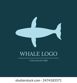Ilustración del icono del Vector del logotipo de ballena