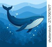 Whale logo vector illustration beauty