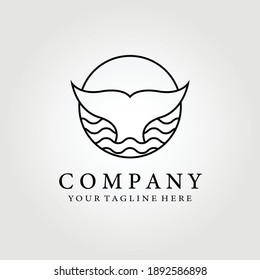 Wal-Logo, Vektorgrafik-Design, einfaches Line Art-Konzept