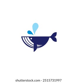 Whale Logo Vector Illustration. Whale Icon
