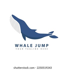 whale logo vector illustration, whale symbol creative design.