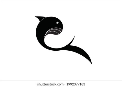 whale logo, very suitable for mascots, icons and symbols.