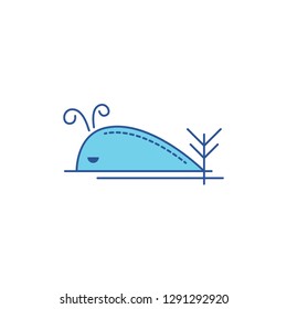 Whale Logos Thin Line Art Design