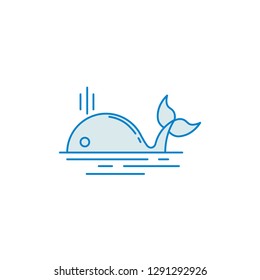 Whale Logos Thin Line Art Design