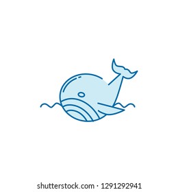 Whale Logos Thin Line Art Design