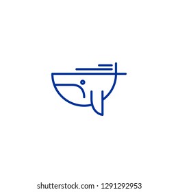 Whale Logos Thin Line Art Design