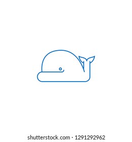 Whale Logos Thin Line Art Design