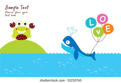 whale loves crab