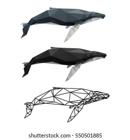 WHALE LOW POLY POLYGONAL GEOMETRIC 