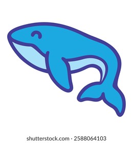 Whale marine life icon illustration