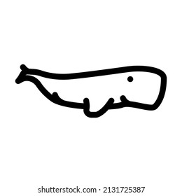 whale marine mammal animal line icon vector. whale marine mammal animal sign. isolated contour symbol black illustration