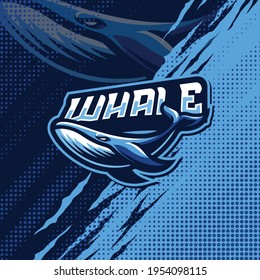 Whale mascot logo design illustration