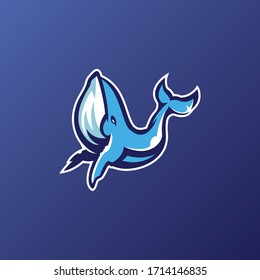 whale mascot logo illustration vector