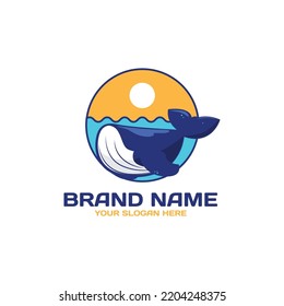 Whale Mascot Logo Template Design Vector