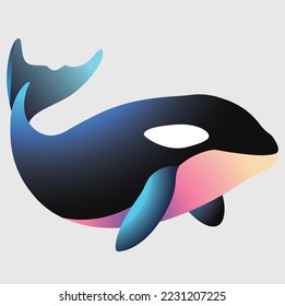 Whale Mascot Logo, Whale vector design, Fish Gradient Logo Design, Whale Minimal logo, Branding, Creative logo designs, vector illustration, Sports Whale Vector Gradient Icon, Esports Symbol - Shutterstock ID 2231207225