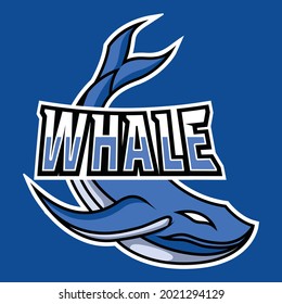 Plantilla de diseño de logotipo de vectores modernos para mascota de ballena