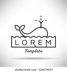 Whale Minimal Sign Vector Design