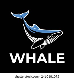 whale modern flat minimalist logo