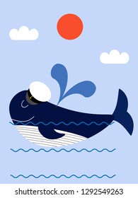 The whale in the ocean