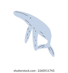 Whale, ocean aniaml. Sealife in Scandinavian style on a white background. Great for poster, card, apparel print. Vector illustration