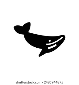 whale ocean animal solid style