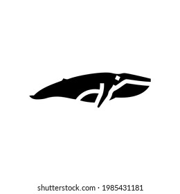 whale ocean glyph icon vector. whale ocean sign. isolated contour symbol black illustration