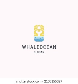 Whale ocean logo icon design template vector illustration