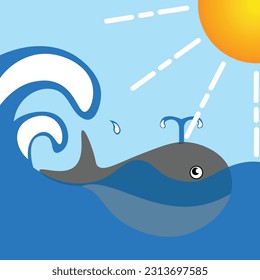 Wal und Ozean unter der Sonne