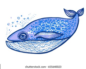 WHALE OCEAN vector