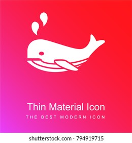 Whale oceanic mammal side view red and pink gradient material white icon minimal design