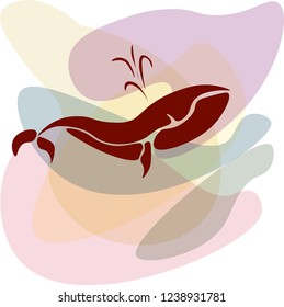 Whale on delicate background vector illustration