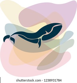 Whale on delicate background vector illustration