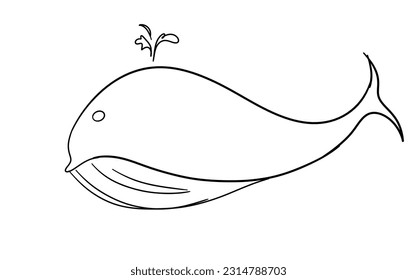 whale on a white background
