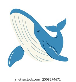 A whale on a white background. Flat vector illustration 