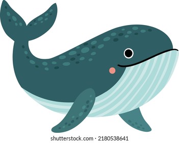 Whale on a white background. Vector illustration