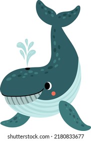 
Whale on a white background. Vector illustration