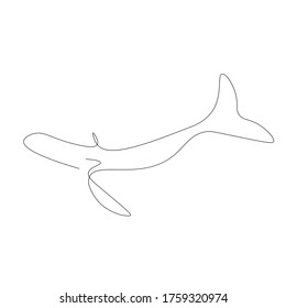 Whale One Line Drawing Vector Illustration Stock Vector (Royalty Free ...