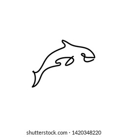 Whale one line icon. Element of animal icon. Thin line icon for website design and development, app development. Premium icon