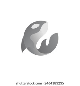 whale orca icon logo design illustration