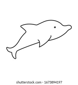 Icono vector de orcas ballenas.Icono vector contorno aislado en orca de ballena de fondo blanco.