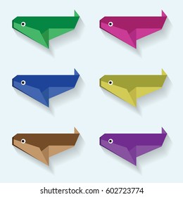 whale origami paper vector