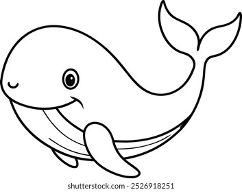 Whale Outline Clipart for Lovers of Ocean Creatures coloring book illustration