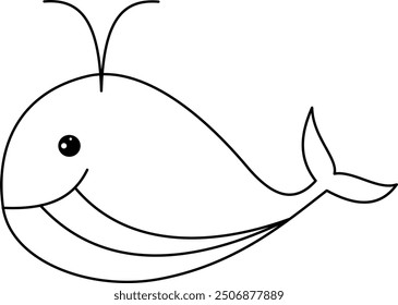 Whale outline so cute , animal so cute