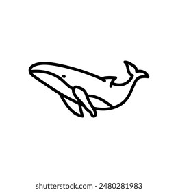 Whale Outline Icon, Vector illustration