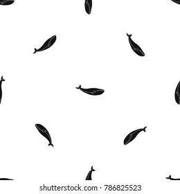 Whale pattern repeat seamless in black color for any design. Vector geometric illustration