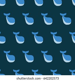 Whale pattern , seamless background , Summer Concept , vector.
