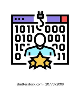 whale phishing attacks color icon vector. whale phishing attacks sign. isolated symbol illustration