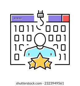 el phishing de ballenas ataca el vector del icono de color. los ataques de phishing de ballenas firman. ilustración de símbolo aislado