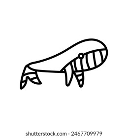 Whale Pillow Isolated Icon, Vector Illustration