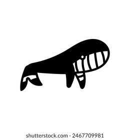 Whale Pillow Isolated Icon, Vector Illustration